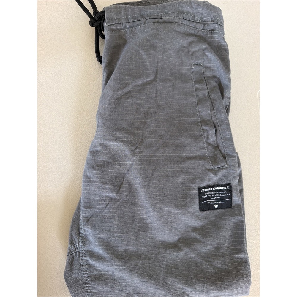 Kingz Kimonos Men's Size A1 Gray Casual Ripstop Pants Drawstring Pocket